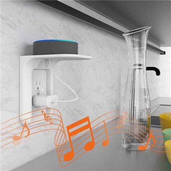 Outlet Shelf Wall Holder, Standard Vertical Duplex Decorative Outlet Space Saver - Picture 3 of 6